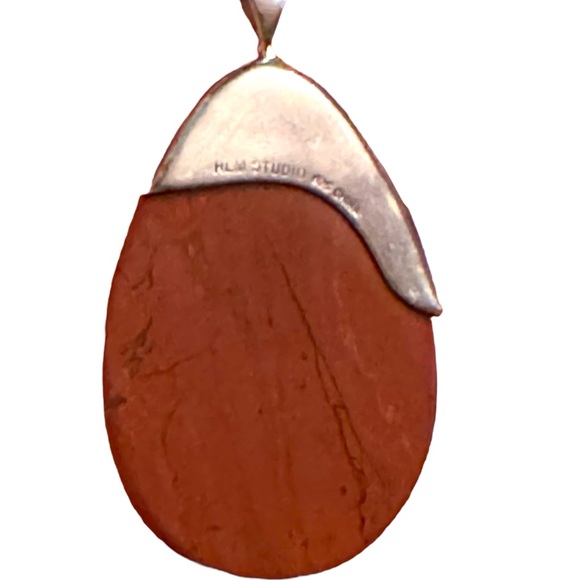RLM Studio 925 sterling silver Jasper teardrop pendant - Picture 2 of 3